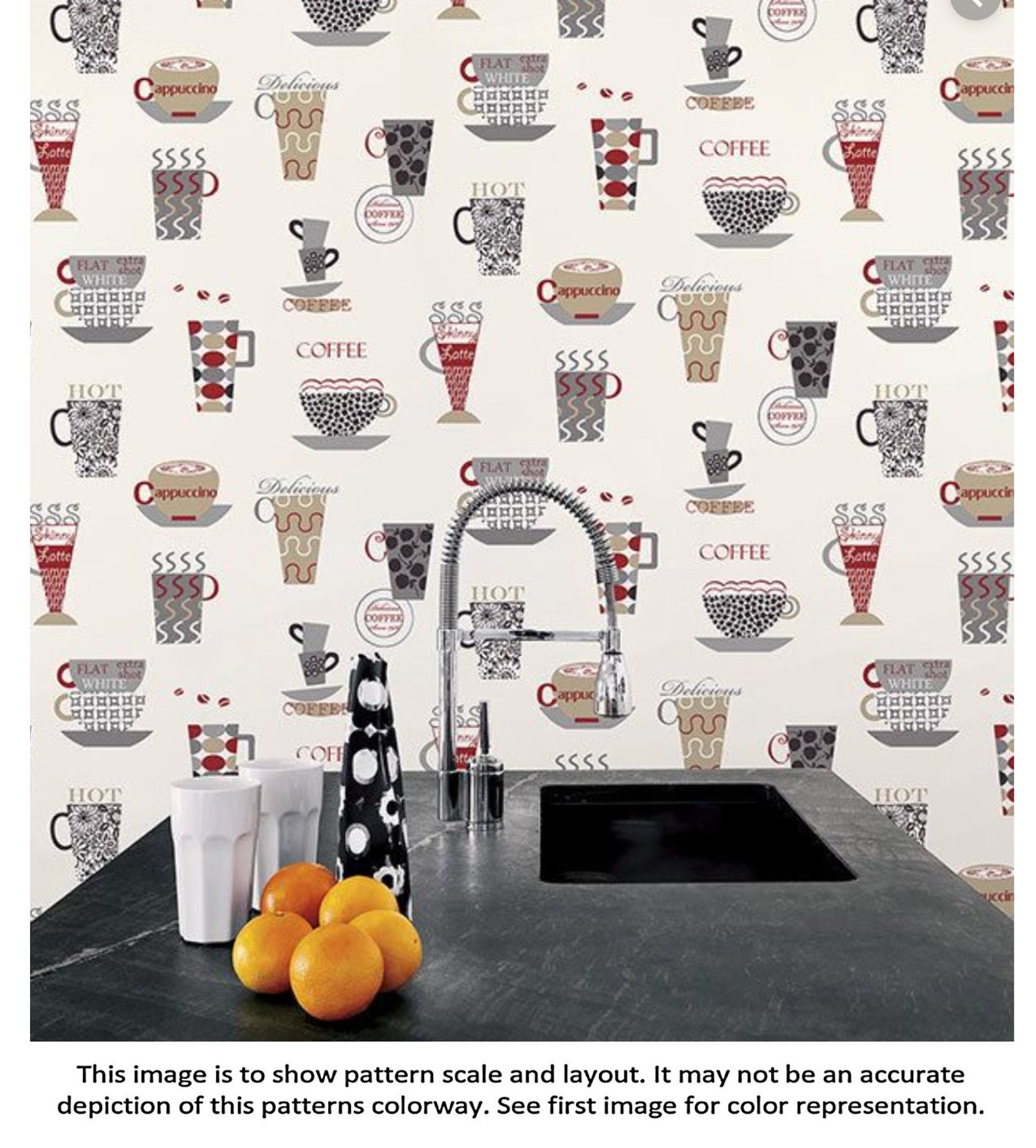 Coffee Kitchen Wallpaper Bistro Café Dining Room Cup Etsy