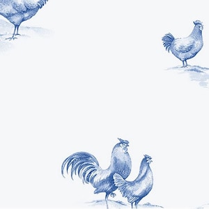 Roosters colorful chicken pattern lounge wallpaper - TenStickers