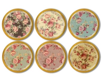 Shabby Cottage Floral Cabinet Knobs - Vintage Victorian Dresser Drawer Pull, Old Antique Chic Farmhouse, Romantic French Country 815V9 #1 .