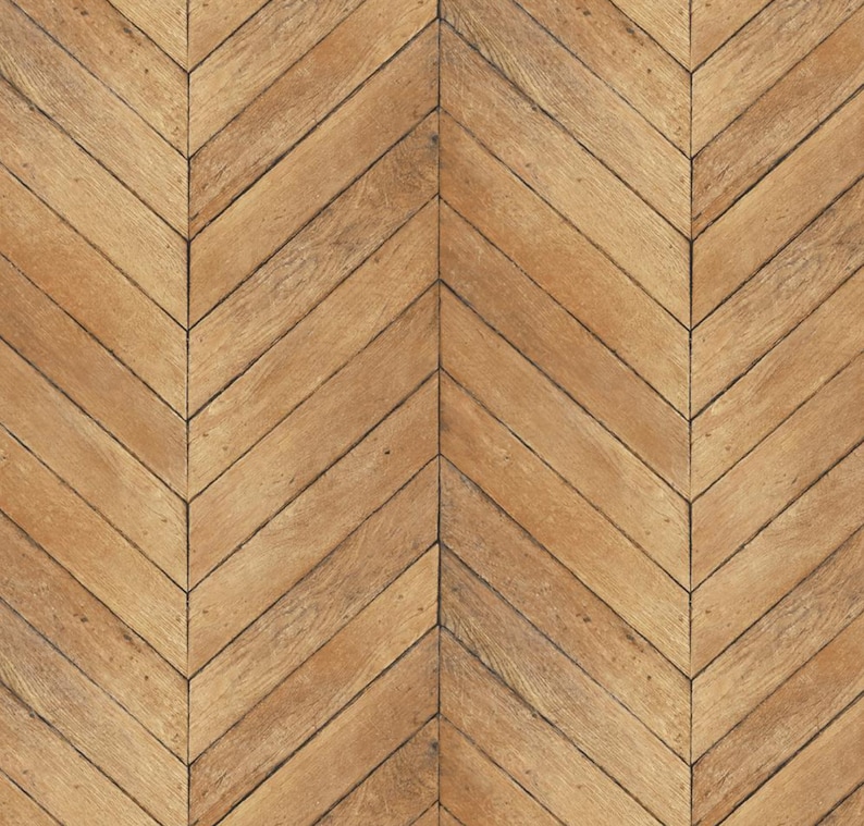 Reclaimed Wood Herringbone Wallpaper Wall Design Ideas