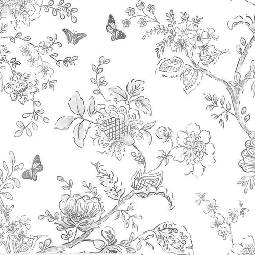 Modern Farmhouse Wallpaper Black White Hand Drawn Fl Modern Farmhouse Wallpaper Black White, White Flower Farm House