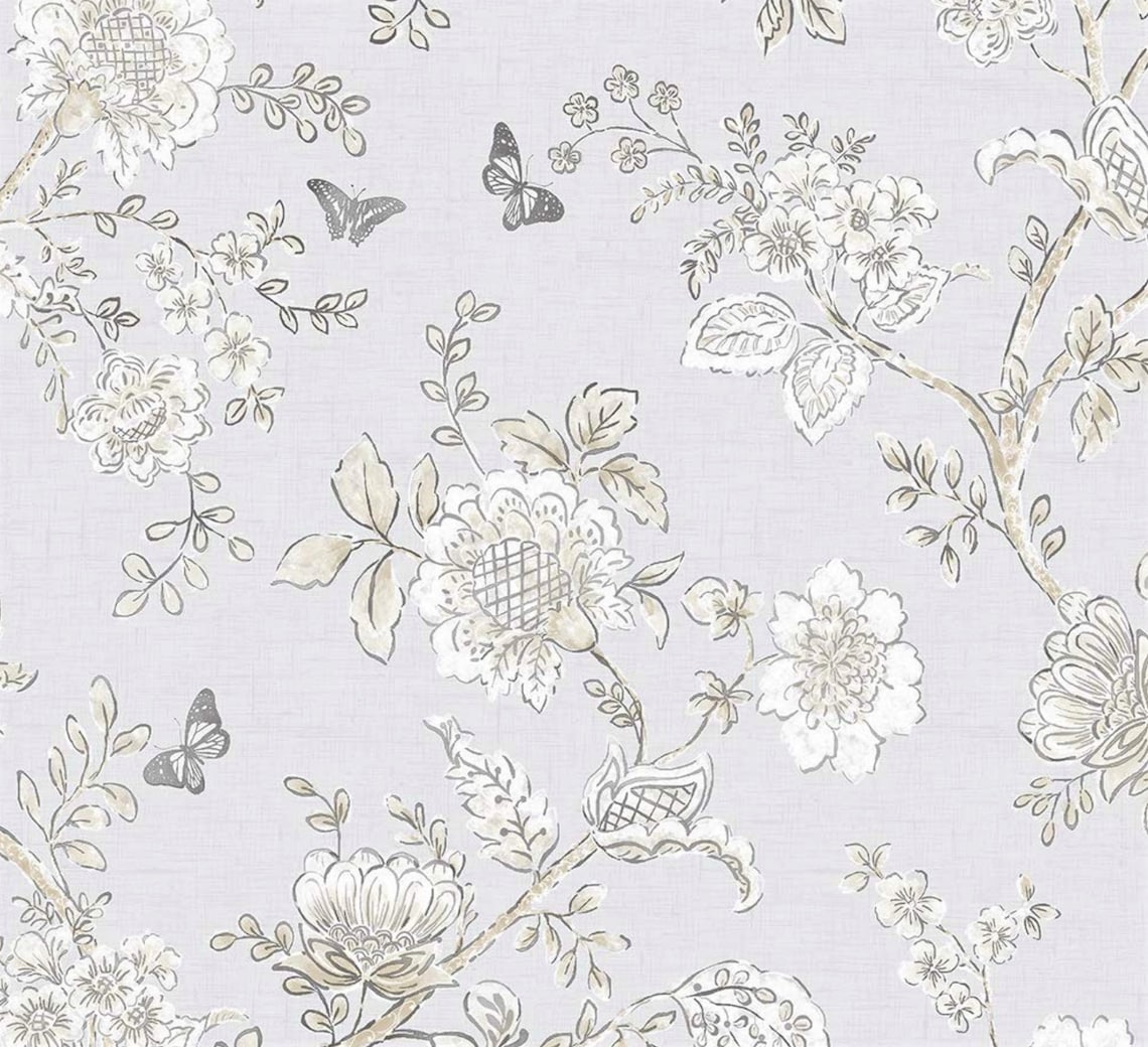 Cottage Style Floral Wallpaper Country French Garden Flower Etsy