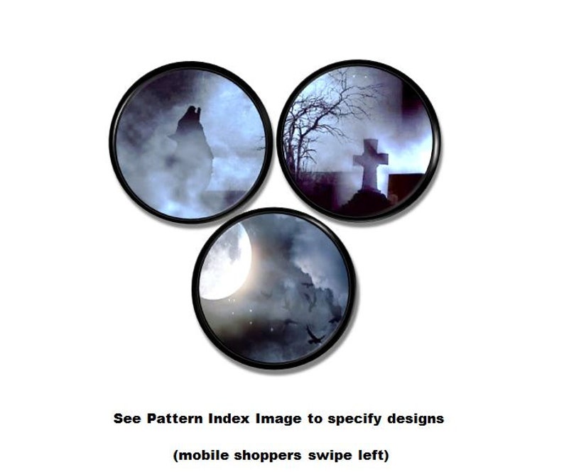 Dresser Knobs Dark Cemetery Wolf Cross Black And Blue Etsy