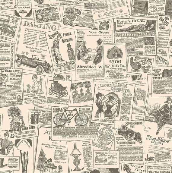 Vintage Newsprint Ads Wallpaper Black Print News Page - Etsy