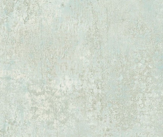 Weathered Chippy Blue Green Faux Textured Wallpaper | Etsy