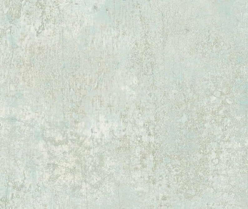Weathered Chippy Blue Green Faux Textured Wallpaper | Etsy