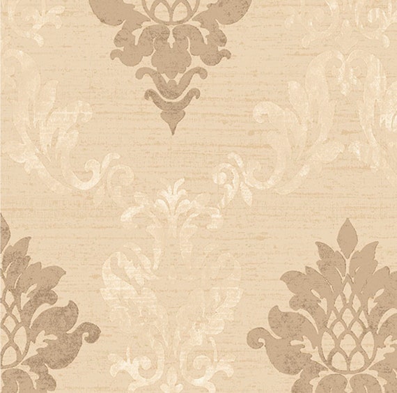 Buy Contemporary Floral Damask Wallpaper Neutral Distressed Online in India  - Etsy