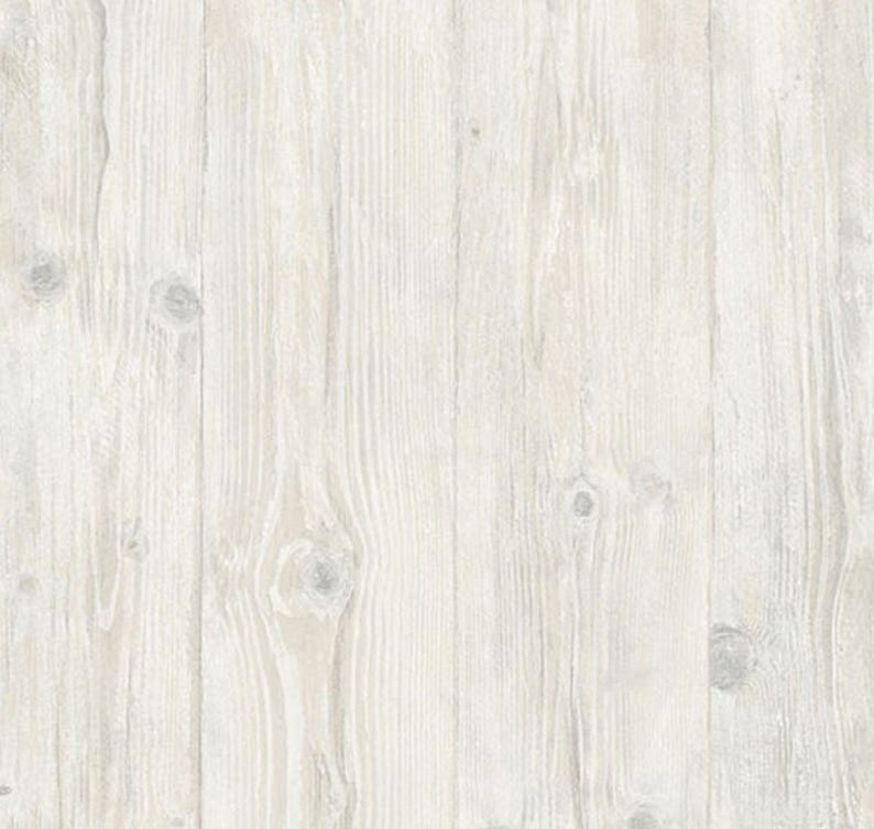 Old Weathered Board Wallpaper, Light Gray Wood Plank, Rustic Barnwood