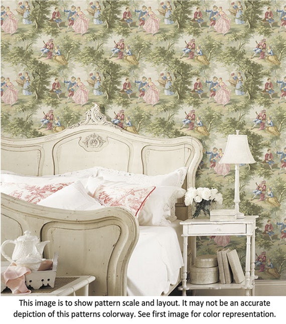 $4 SAMPLE Historic Reproduction Wallpaper Quaint Victorian CALICO Floral