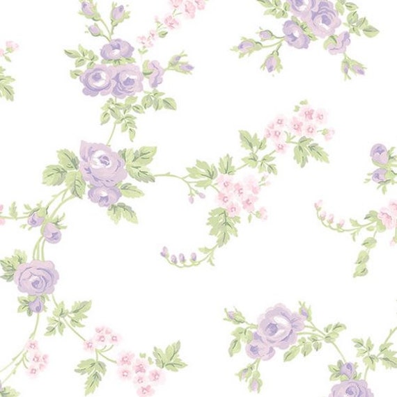 Floral Vintage Wallpaper Retro Garden Roses Purple Cream Claremont Fine Decor
