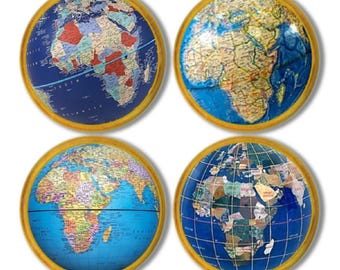 World Globe Cabinet Door Knobs, Travel Theme Office Desk Drawer Pull, Planet Earth Hardware, Home School Map Cupboard Handle 816A2 #1 R3.