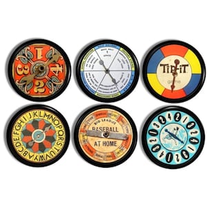 Old Board Game Spinner Knobs, Antique Toy Cabinet Drawer Pull, Childrens Dresser Handle, Unique Baby Nursery Room Furniture 815L30 #1 R2.