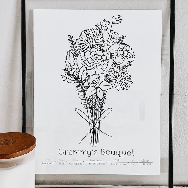 Custom Birth Flower Bouquet (Digital Download)