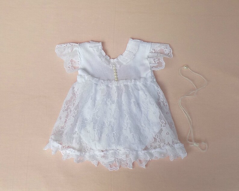 white lace newborn romper