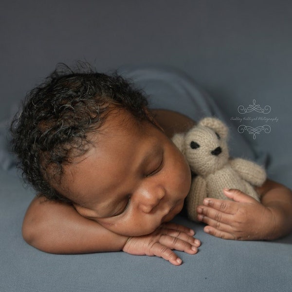 Newborn Soft Toy*newborn props* bunny props* wool knit teddy bears* newborn photo props* newborn teddy*baby keepsake"newborn teddy lovey