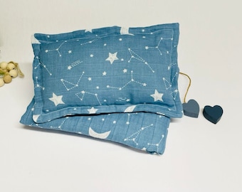 Newborn Blue Moon layering set, blue  moon pillow, newborn blanket, newborn photo props, hypoallergenic pillow, newborn baby boy photo props