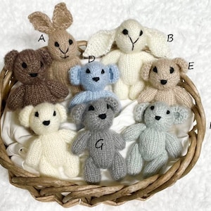 Newborn Soft Toy*newborn props* bunny props* wool knit teddy bears* newborn photo props* newborn teddy*baby keepsake&quot;newborn teddy lovey