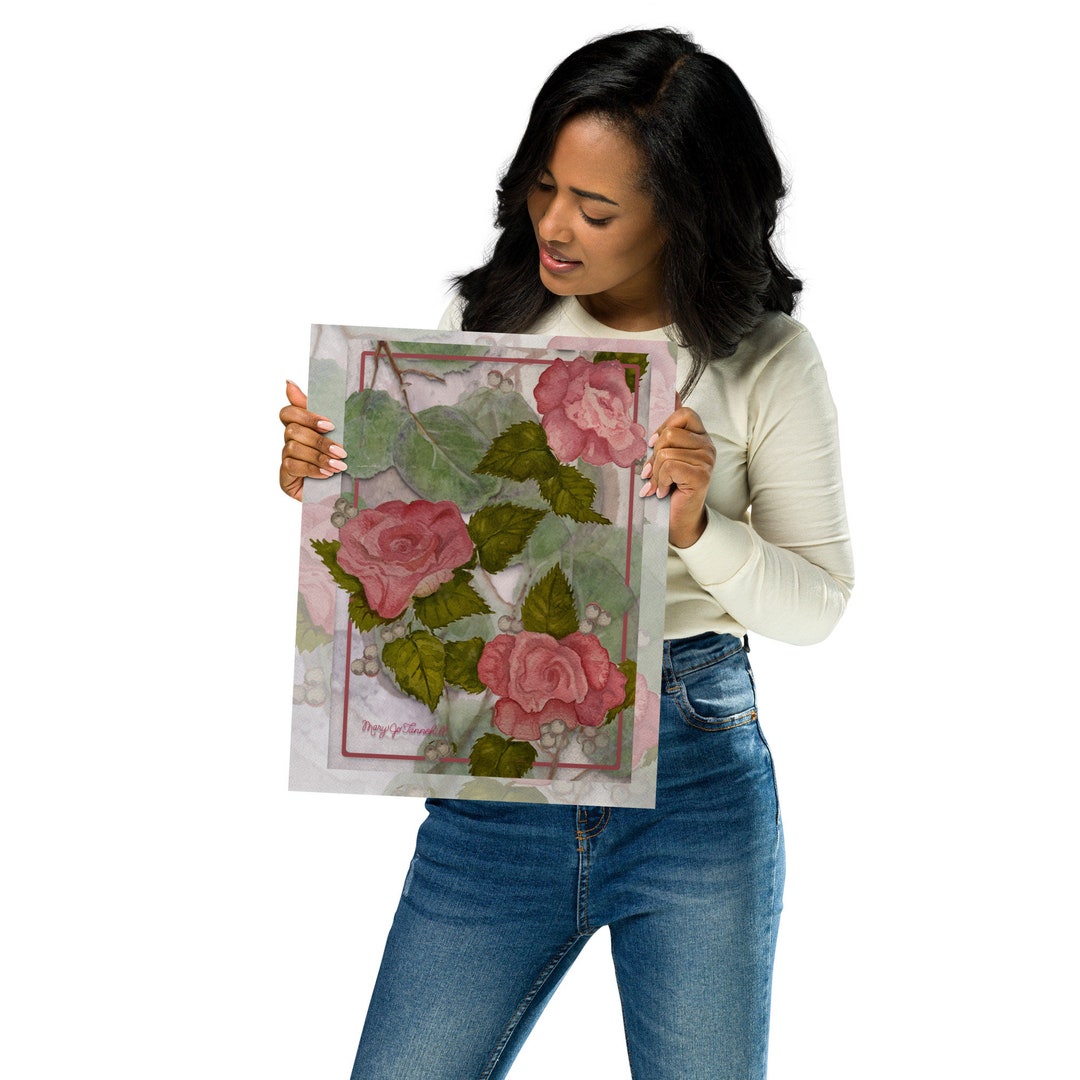 Pink Roses Watercolor Print - Etsy