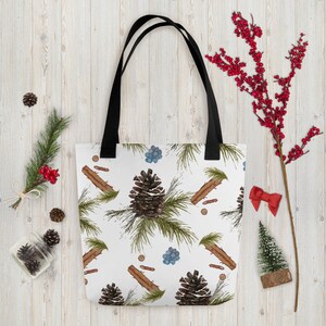 Pine Cones Winter Tote bag