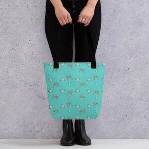 Sea Turtles and Shells Aqua Tote bag