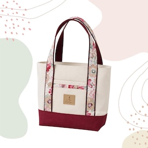 Cora Tote Bag Sewing Pattern PDF - Zipper Tote - Beginner Friendly