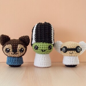 Halloween Crochet Amigurumi Pattern: Werewolf, Monster Bride, Mad Scientist (PDF Pattern)  | Trick or Treat 4