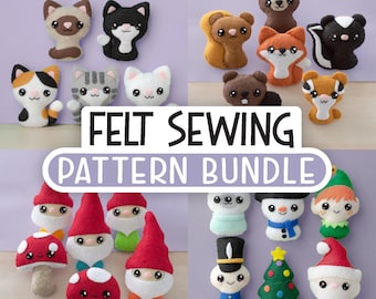 Felt Animal & Holiday Character Sewing Pattern Bundle (PDF Pattern)