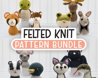 Felted Knit Animal Pattern Bundle: Backyard Critters (PDF Pattern)
