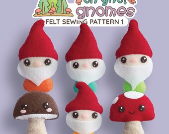 Gnomes and Mushroom Felt Sewing Pattern | Oh Gno! Felt Sewing Pattern