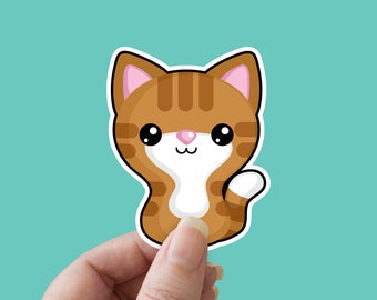 Ginger Tabby Kitty Cat Die Cut Sticker