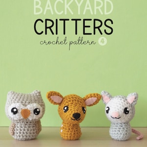 Crochet Fox, Squirrel, Beaver, Chipmunk, Bear, Rabbit, Raccoon, Hedgehog Amigurumi Patterns Backyard Critters 1-4 Pattern Bundle image 6