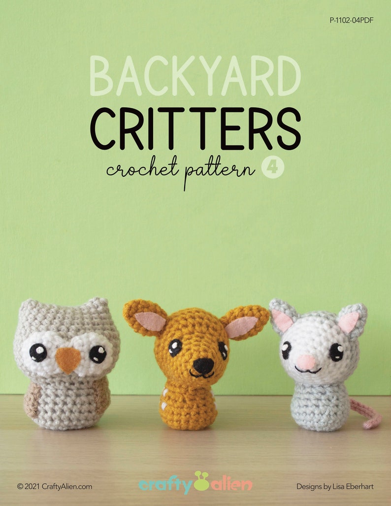 Crochet Fox, Squirrel, Beaver, Chipmunk, Bear, Rabbit, Raccoon, Hedgehog Amigurumi Patterns Backyard Critters 1-4 Pattern Bundle image 6