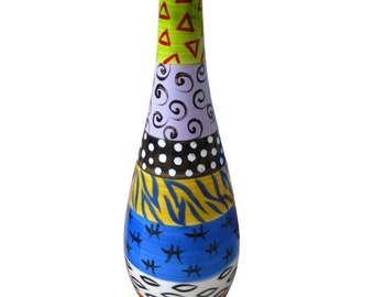 Ceramic Olive Oil Bottle in Decorative Hand Painted Porcelain