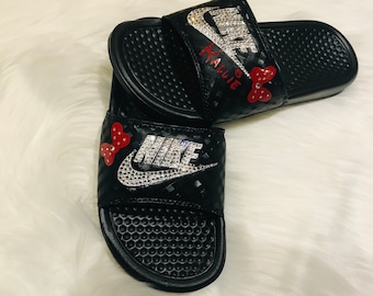 nike bedazzled slides