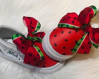 Weekend Sale New One in a melon birthday Vans customized with name!  Birthday, custom shoes adorable bling shoes crystals personalized