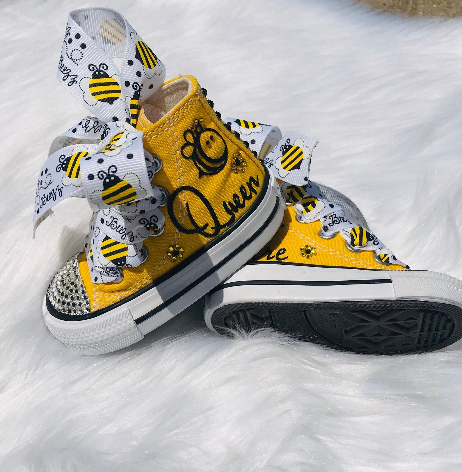 NEW Yellow High Top Queen Bee Shoes Customized With Name & Etsy