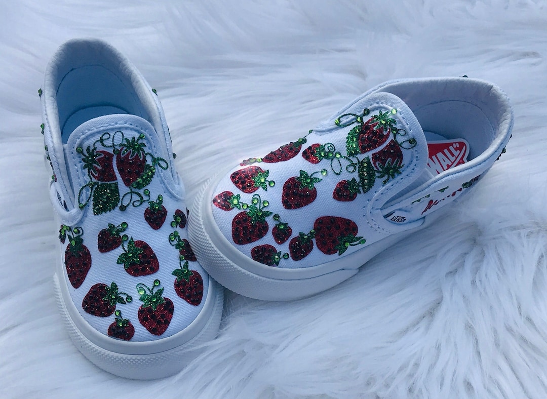 New Strawberry Birthday Party Shoes Vans Slip on Customized - Etsy
