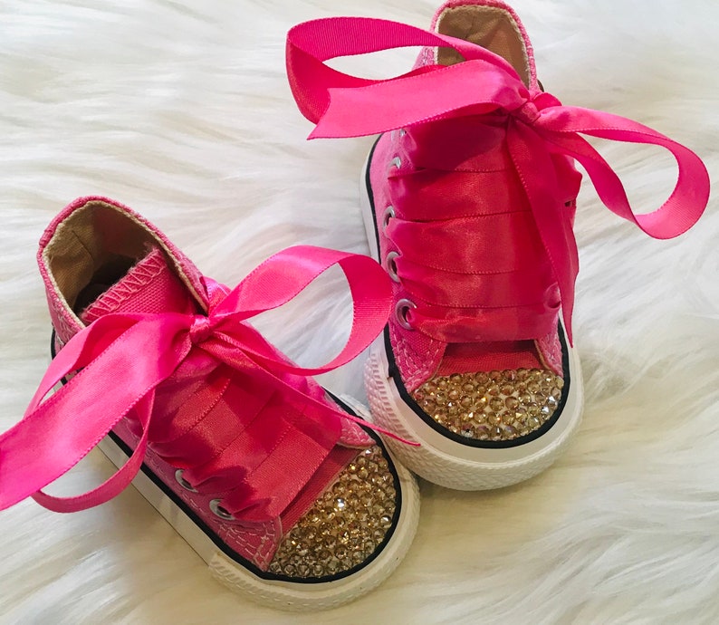 Pink Minnie Mouse Disney Inspired Crystalized High-top - Etsy