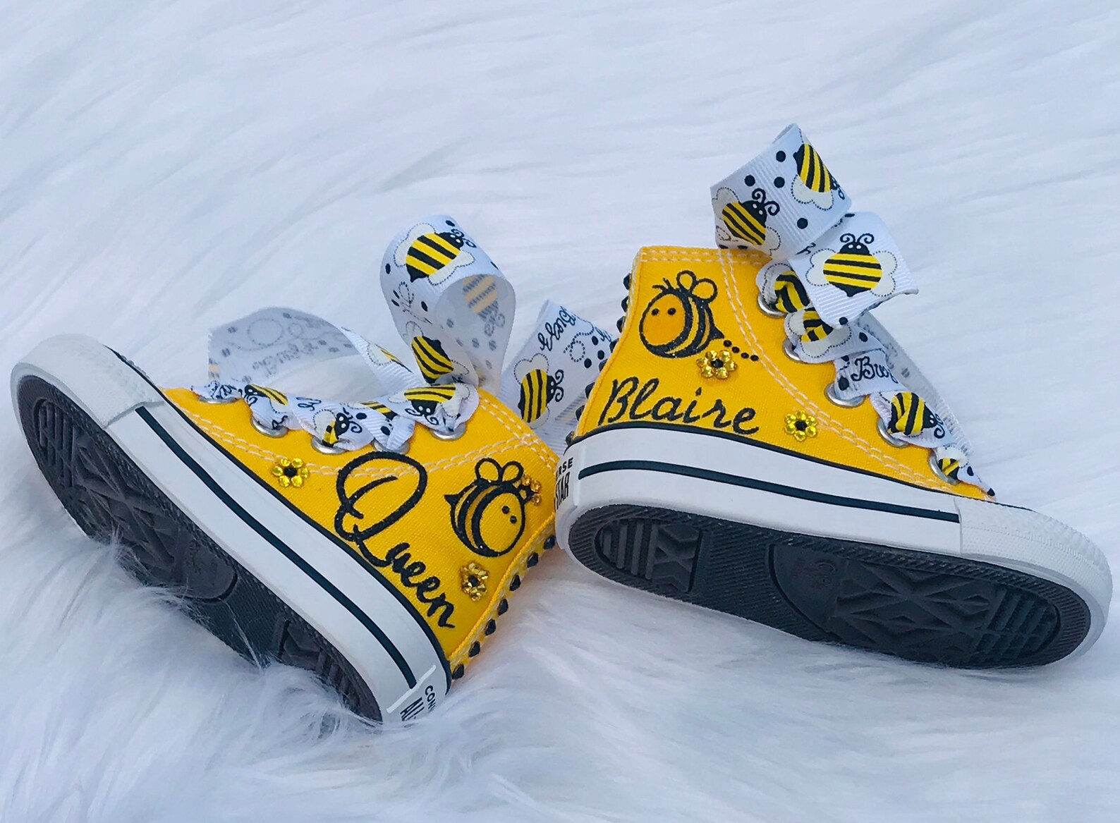 NEW Yellow High Top Queen Bee Shoes Customized With Name & Etsy