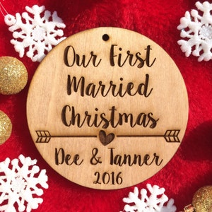 Our First Married Christmas Ornament - Just Married, First Christmas Married, Wedding Gift, Mr and Mrs, for Her, Newlywed