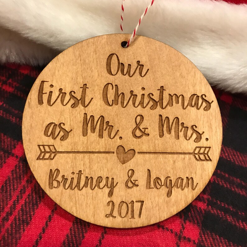 Our First Christmas as Mr. and Mrs. Ornament  Personalized image 9
