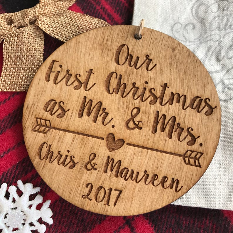 Our First Christmas as Mr. and Mrs. Ornament  Personalized image 7