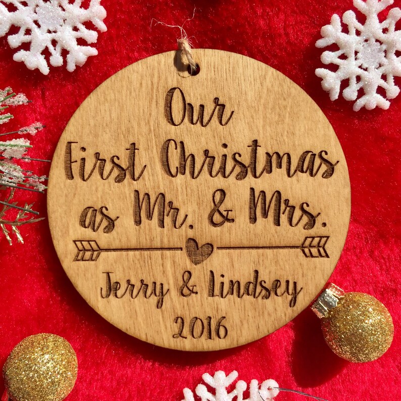 Our First Christmas as Mr. and Mrs. Ornament  Personalized image 2