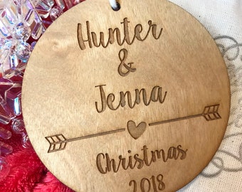 Personalized Couple's Christmas Ornament - Couple Ornament, Anniversary Gift, Personalized Christmas, for Her, Name Ornam