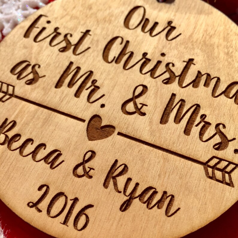 Our First Christmas as Mr. and Mrs. Ornament  Personalized image 3