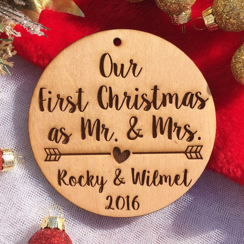 Our First Christmas as Mr. and Mrs. Ornament  Personalized image 1