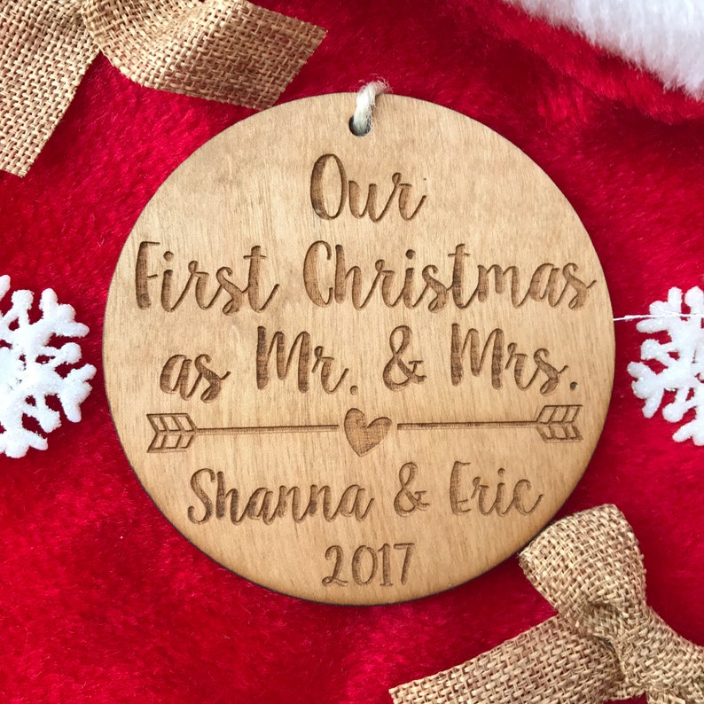 Our First Christmas as Mr. and Mrs. Ornament  Personalized image 8