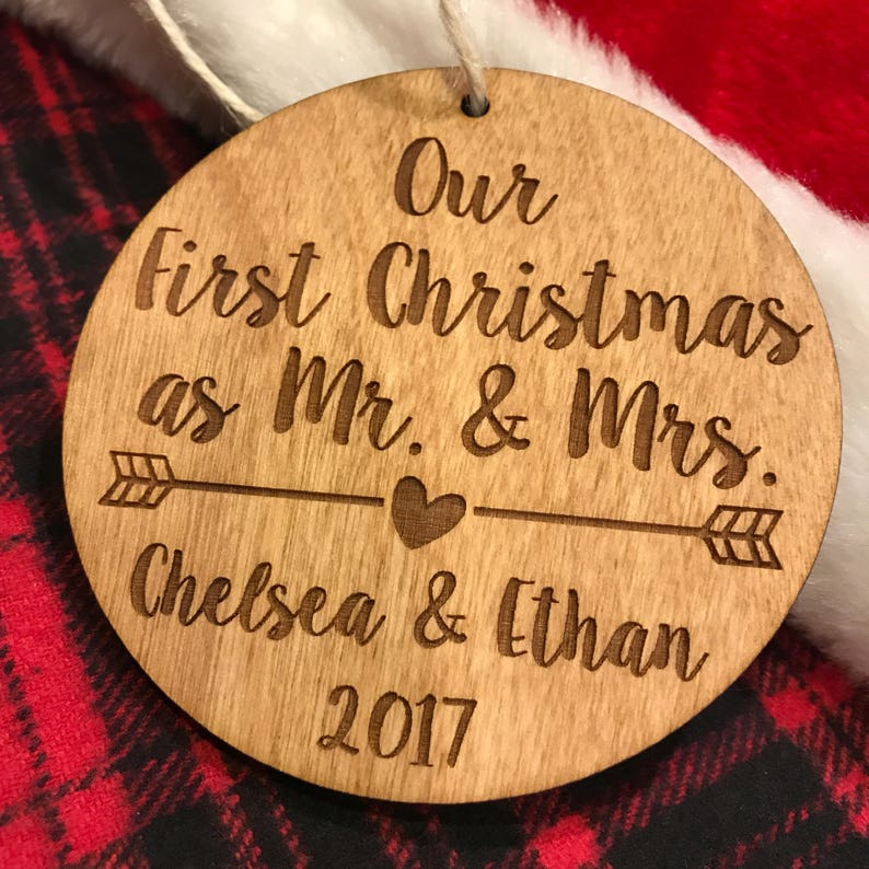 Our First Christmas as Mr. and Mrs. Ornament  Personalized image 6