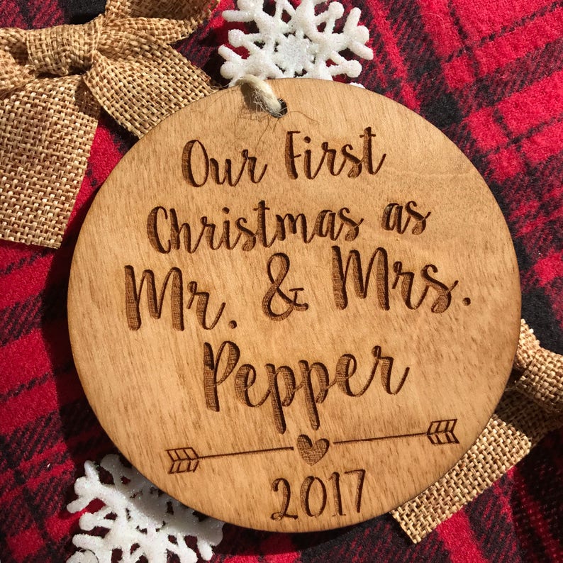Our First Christmas as Mr. and Mrs. Ornament Just Married | Etsy