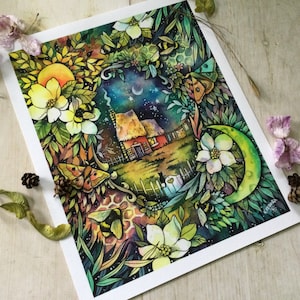 The Garden Cottage , 8x10 inches, Print